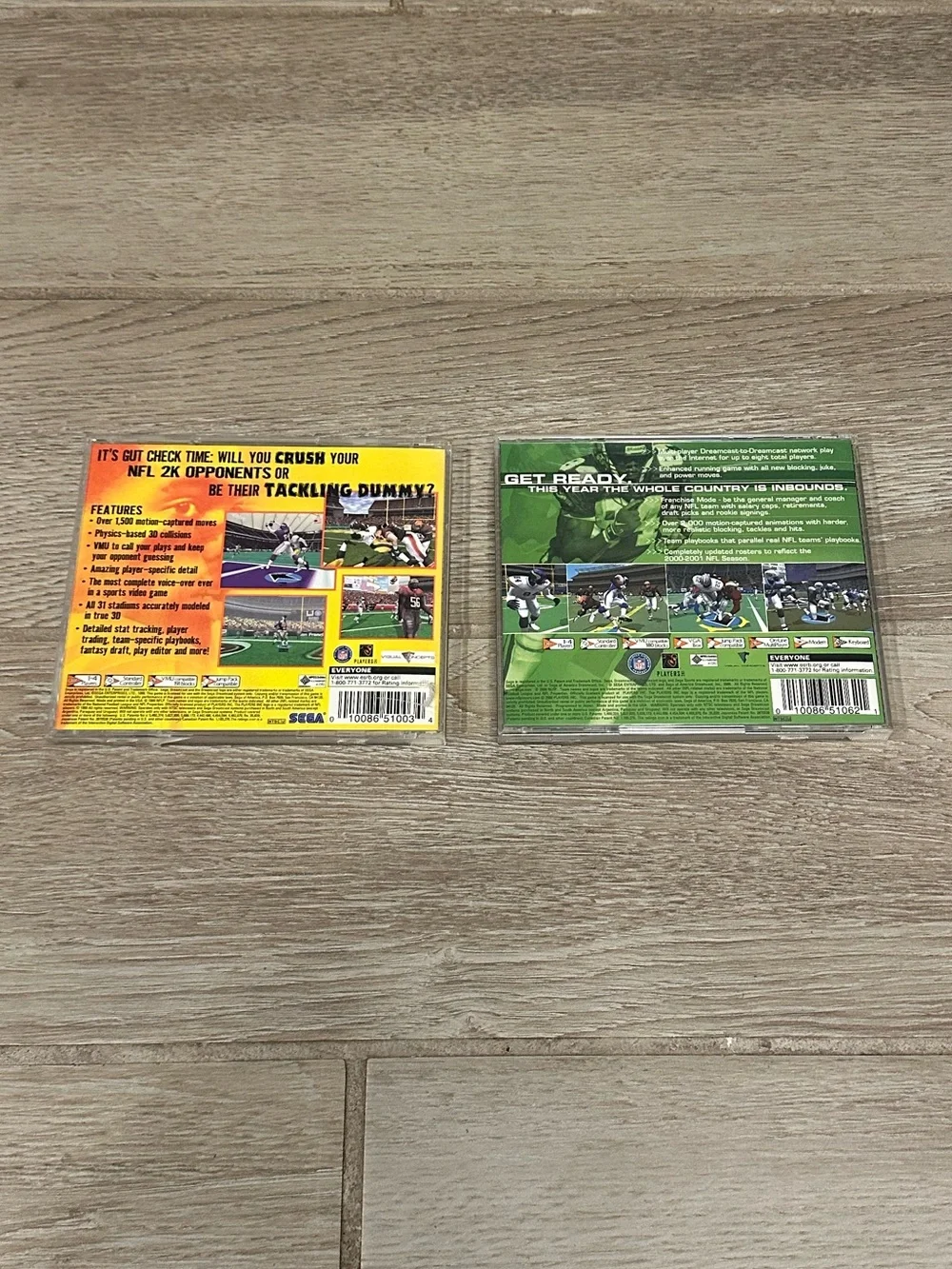 VTG Dreamcast NFL 2K & 2K1 Video Games
